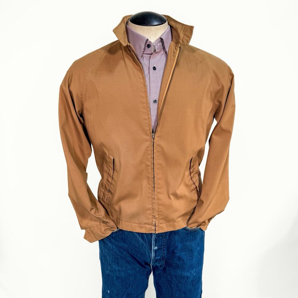 Vintage Campus Cropped Jacket Men’s Medium Tan 50’s 60’s